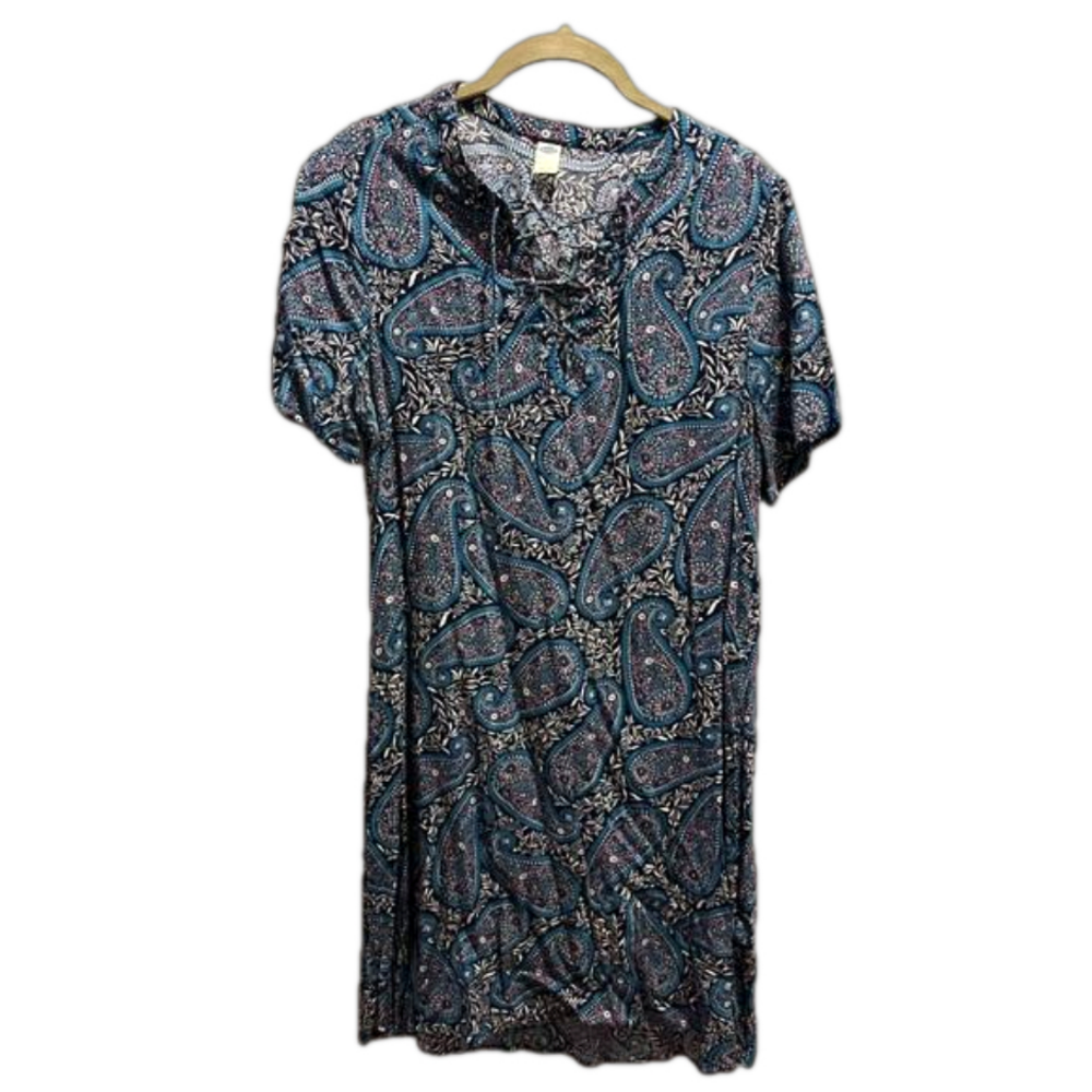 Old Navy Caged Neck Paisley Print Dress Medium
